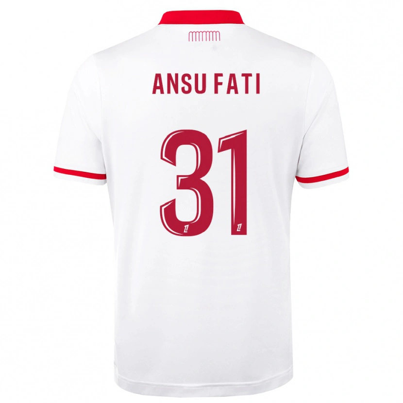 Danxen Homem Camisola Ansu Fati #31 Vermelho Branco Principal 2026/27 Camisa