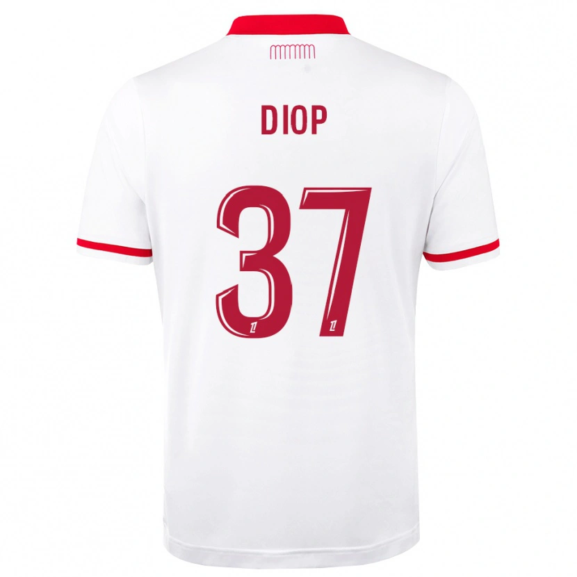 Danxen Homem Camisola Edan Diop #37 Vermelho Branco Principal 2026/27 Camisa