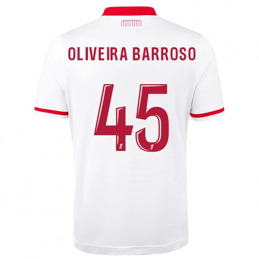 Danxen Homem Camisola Mickael Oliveira Barroso #45 Vermelho Branco Principal 2026/27 Camisa