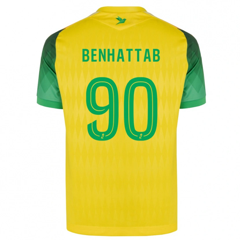 Danxen Homem Camisola Yassine Benhattab #90 Amarelo Verde Vermelho Principal 2026/27 Camisa