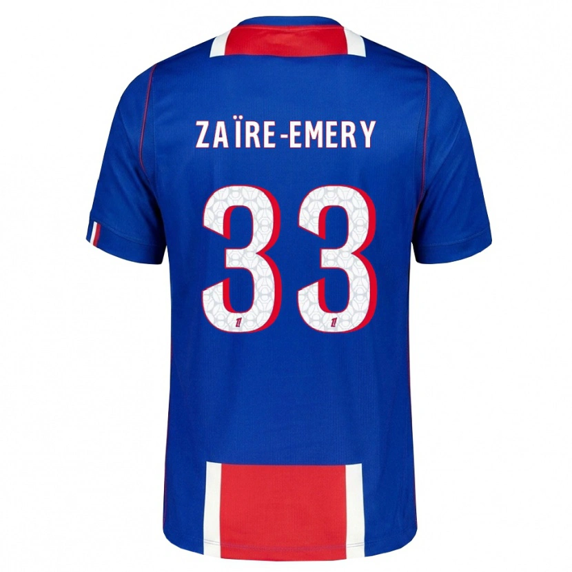 Danxen Homem Camisola Warren Zaïre-Emery #33 Vermelho Branco Azul Principal 2026/27 Camisa