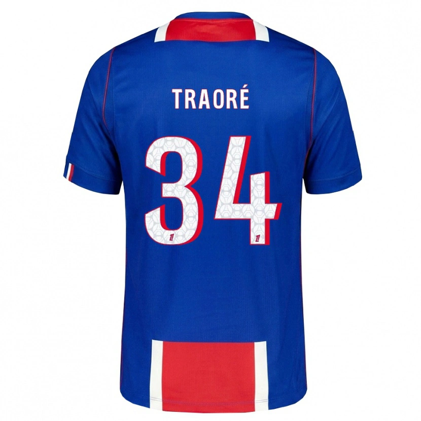 Danxen Homem Camisola Naolia Traoré #34 Vermelho Branco Azul Principal 2026/27 Camisa