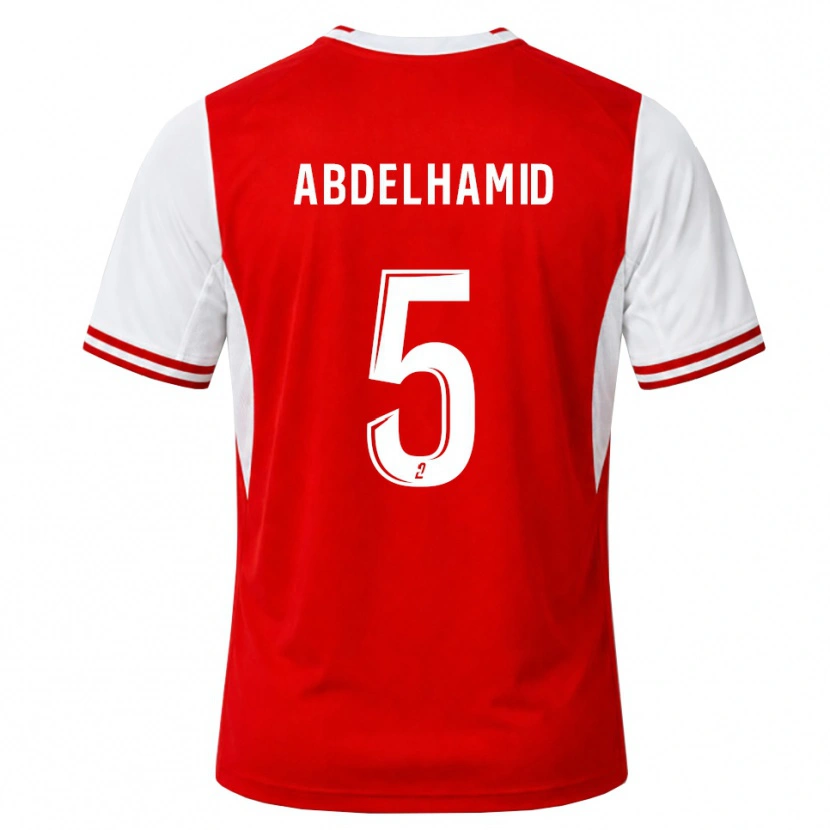 Danxen Homem Camisola Yunis Abdelhamid #5 Vermelho Branco Principal 2026/27 Camisa