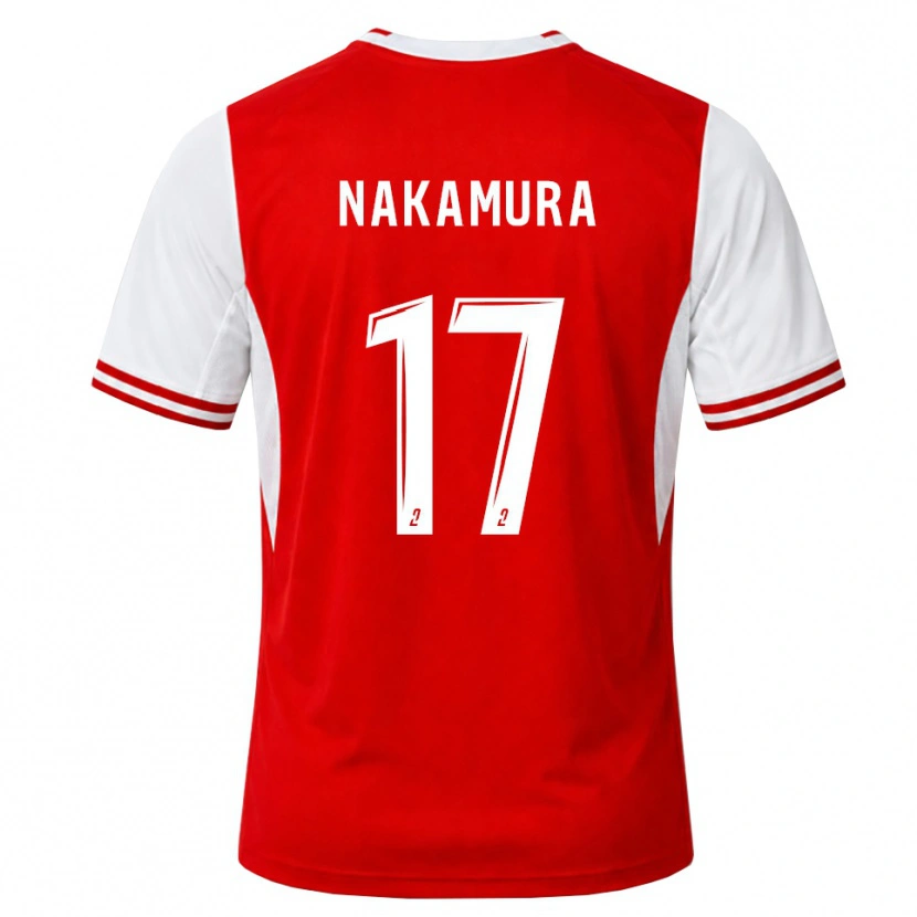 Danxen Homem Camisola Keito Nakamura #17 Vermelho Branco Principal 2026/27 Camisa