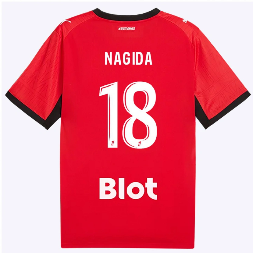 Danxen Homem Camisola Mahamadou Nagida #18 Vermelho Preto Branco Principal 2026/27 Camisa