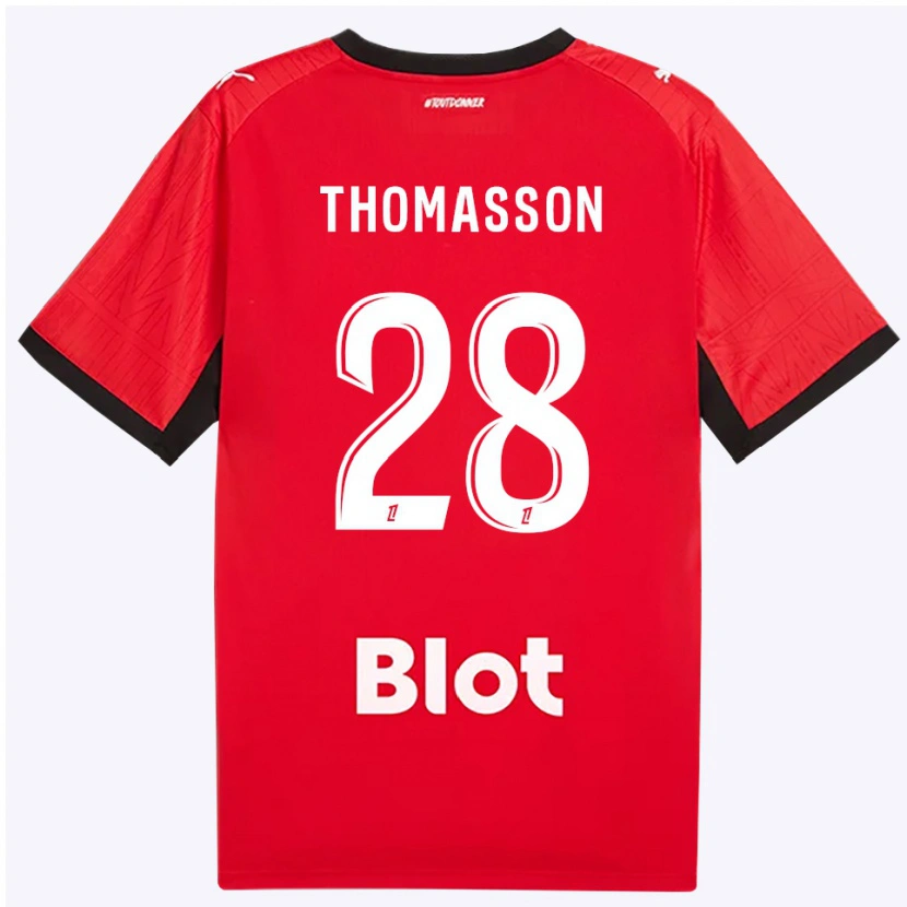 Danxen Homem Camisola Adrien Thomasson #28 Vermelho Preto Branco Principal 2026/27 Camisa