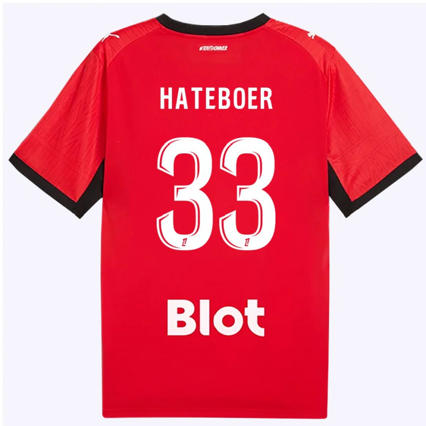 Danxen Homem Camisola Hans Hateboer #33 Vermelho Preto Branco Principal 2026/27 Camisa