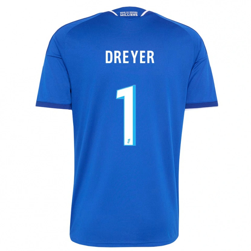 Danxen Homem Camisola Matthieu Dreyer #1 Azul Real Branco Principal 2026/27 Camisa