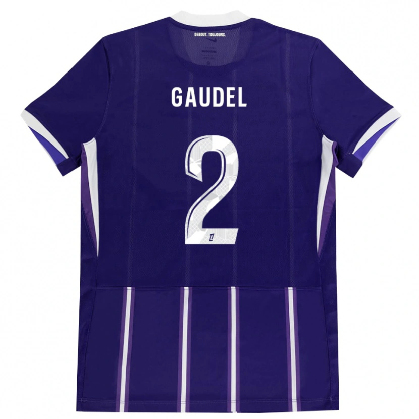 Danxen Homem Camisola Raphaël Gaudel #2 Roxo Branco Principal 2026/27 Camisa