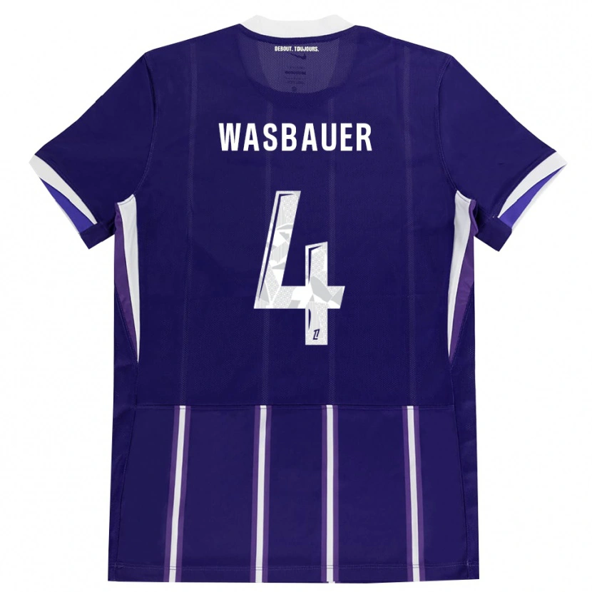 Danxen Homem Camisola Nicolas Wasbauer #4 Roxo Branco Principal 2026/27 Camisa