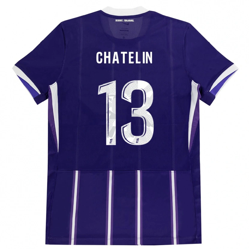 Danxen Homem Camisola Delphin Chatelin #13 Roxo Branco Principal 2026/27 Camisa