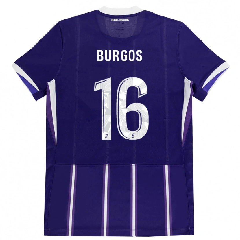Danxen Homem Camisola Diego Burgos #16 Roxo Branco Principal 2026/27 Camisa