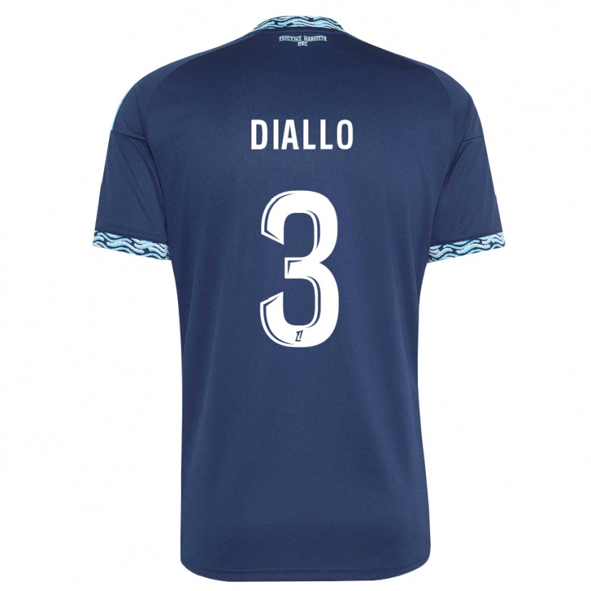 Danxen Homem Camisola Ibrahim Diallo #3 Azul Aço Branco Principal 2026/27 Camisa