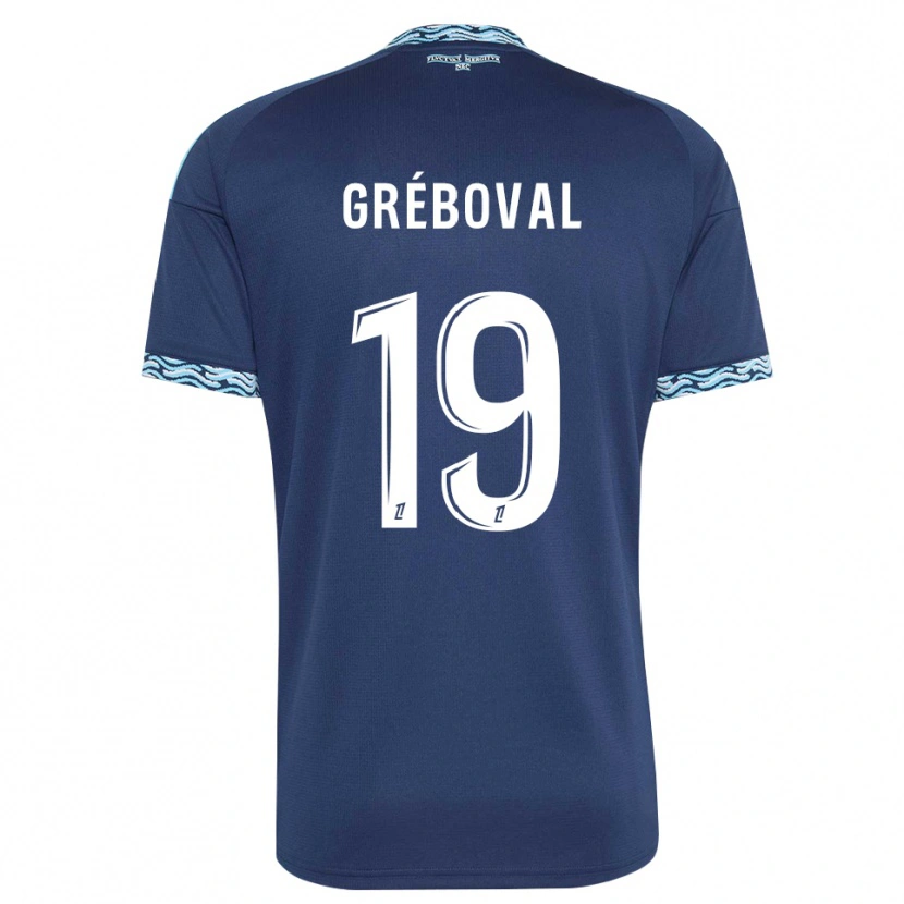 Danxen Homem Camisola Théa Gréboval #19 Azul Aço Branco Principal 2026/27 Camisa