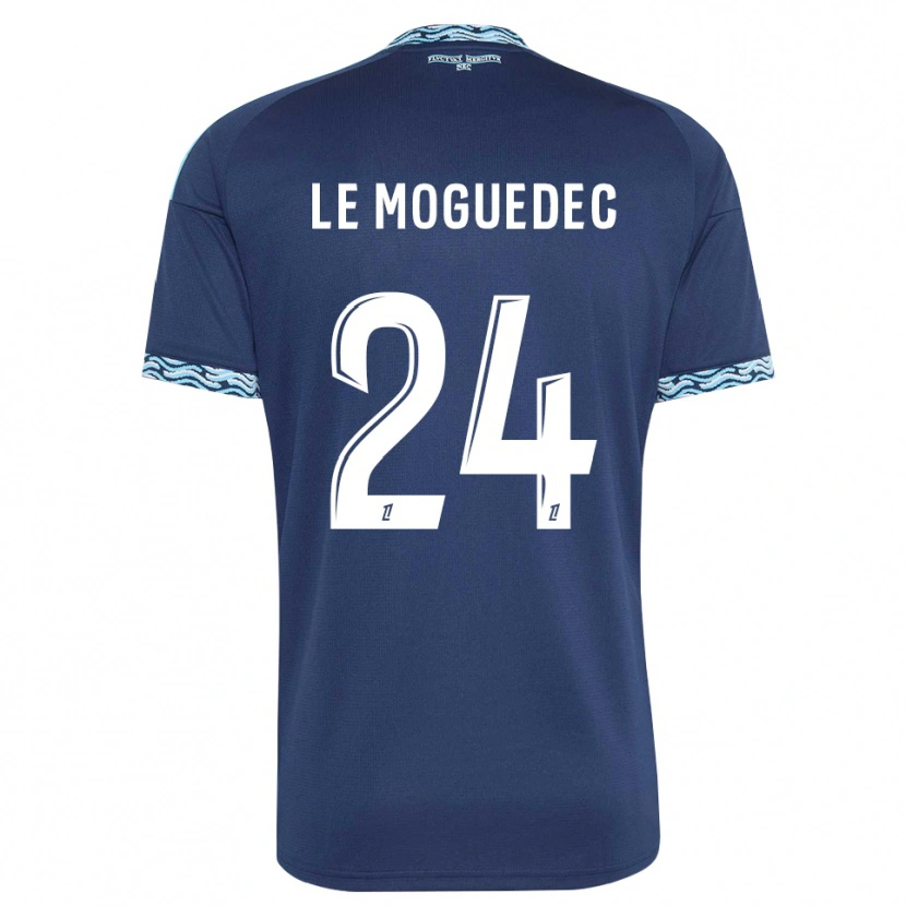Danxen Homem Camisola Anaële Le Moguedec #24 Azul Aço Branco Principal 2026/27 Camisa