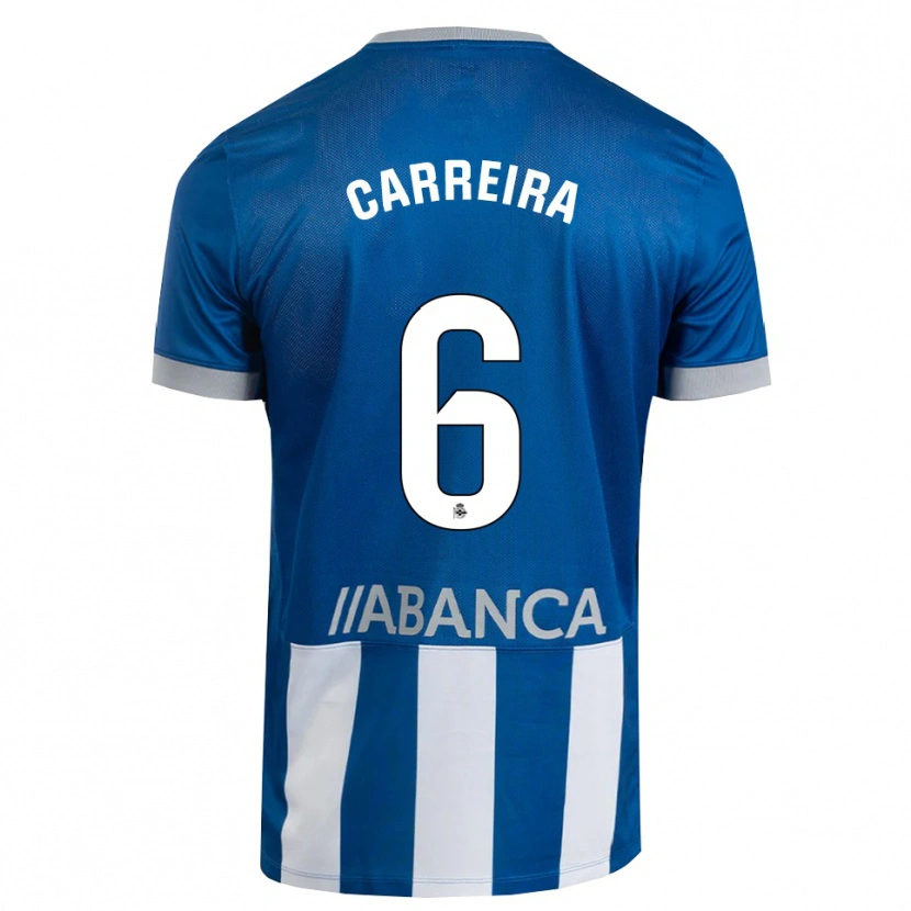 Danxen Homem Camisola David Carreira #6 Azul Cinza Branco Principal 2026/27 Camisa