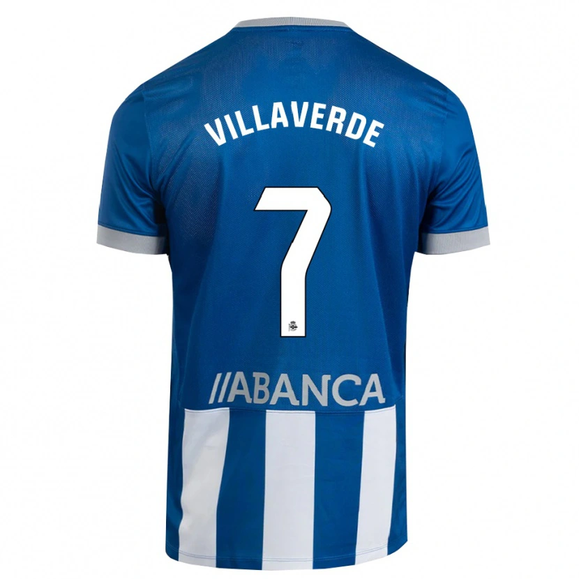 Danxen Homem Camisola Hugo Villaverde #7 Azul Cinza Branco Principal 2026/27 Camisa
