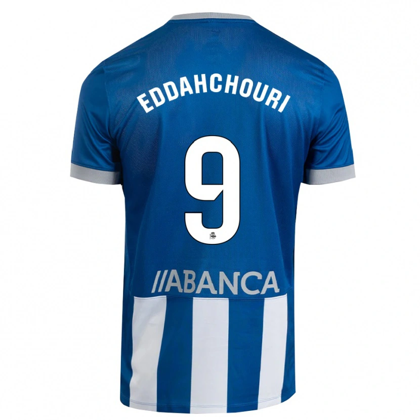 Danxen Homem Camisola Zakaria Eddahchouri #9 Azul Cinza Branco Principal 2026/27 Camisa