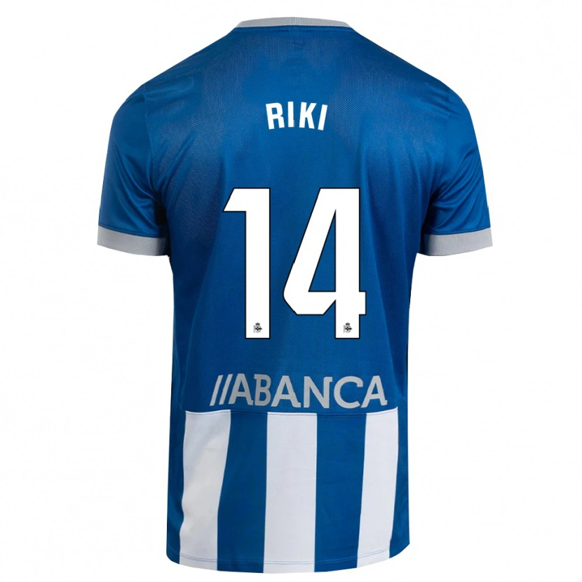 Danxen Homem Camisola Riki Rodríguez #14 Azul Cinza Branco Principal 2026/27 Camisa