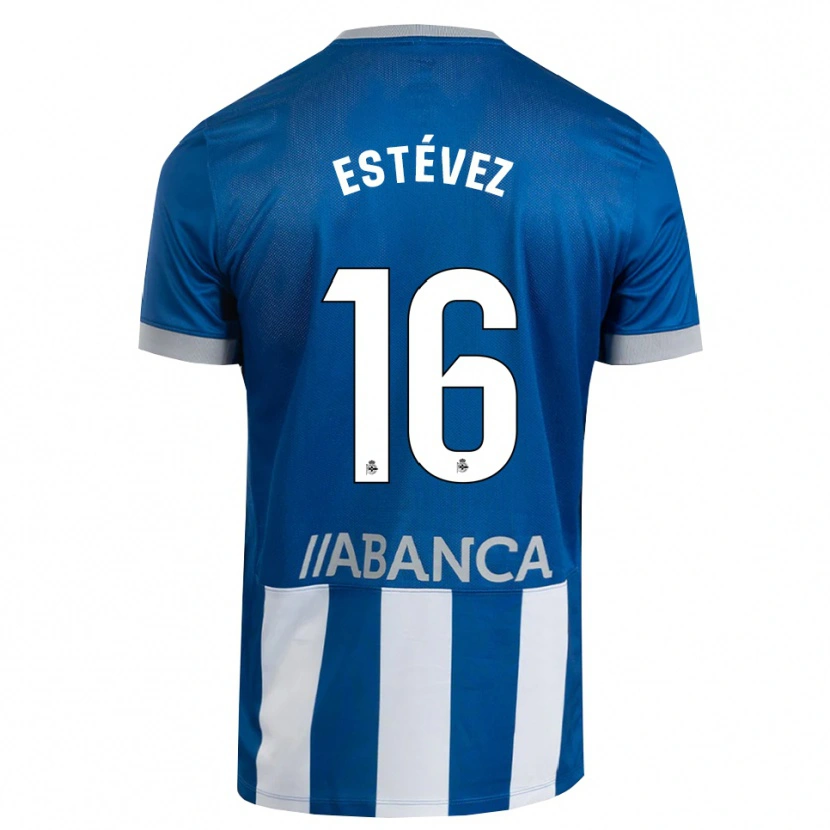 Danxen Homem Camisola Dani Estévez #16 Azul Cinza Branco Principal 2026/27 Camisa
