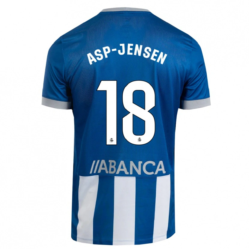 Danxen Homem Camisola Jonathan Asp Jensen #18 Azul Cinza Branco Principal 2026/27 Camisa
