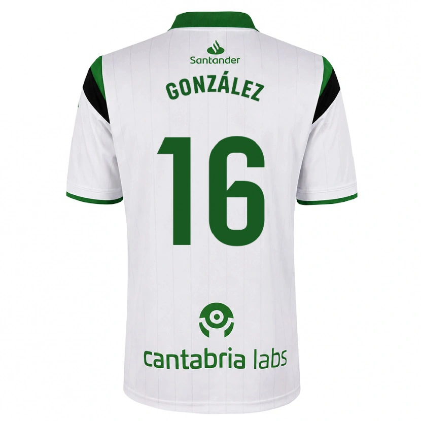 Danxen Homem Camisola Facundo González #16 Branco Verde Preto Principal 2026/27 Camisa