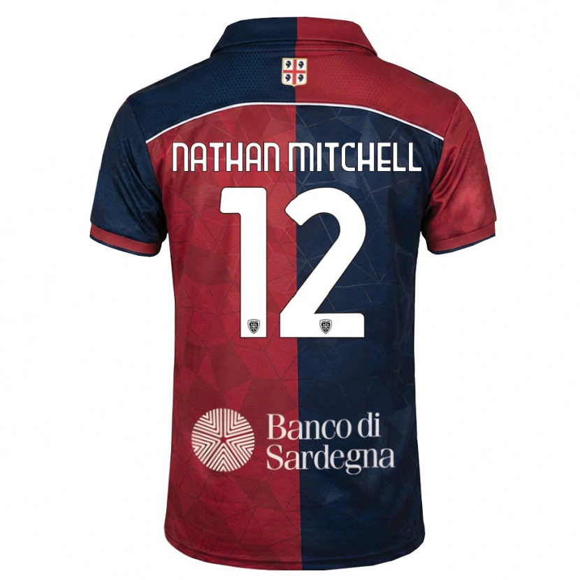 Danxen Homem Camisola Anton Nathan Mitchell #12 Bordô Azul Real Principal 2026/27 Camisa