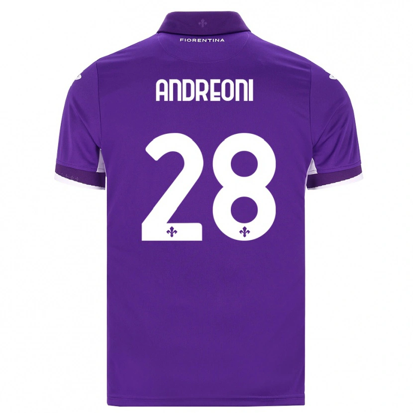 Danxen Homem Camisola Caterina Andreoni #28 Roxo Branco Rosa Principal 2026/27 Camisa