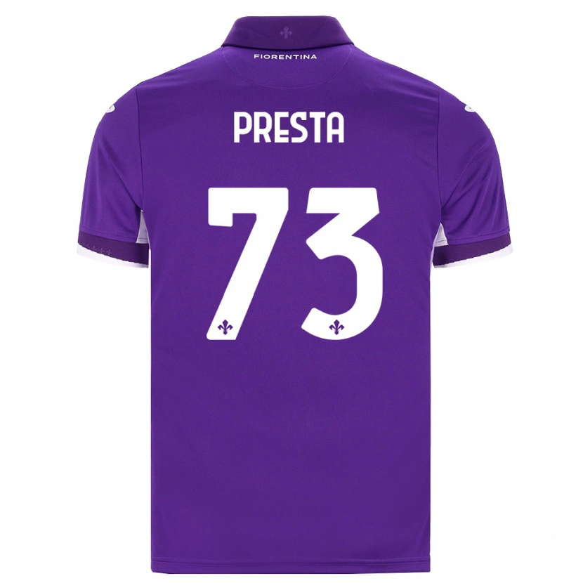 Danxen Homem Camisola Francesco Presta #73 Roxo Branco Rosa Principal 2026/27 Camisa
