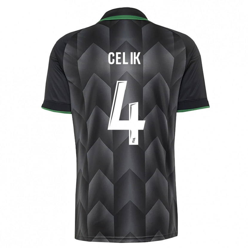 Danxen Homem Camisola Nidal Celik #4 Branco Preto Verde Alternativa 2026/27 Camisa