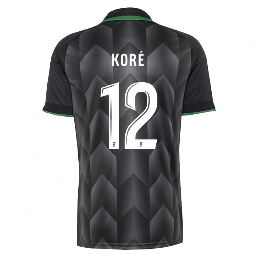 Danxen Homem Camisola Mathis Koré #12 Branco Preto Verde Alternativa 2026/27 Camisa