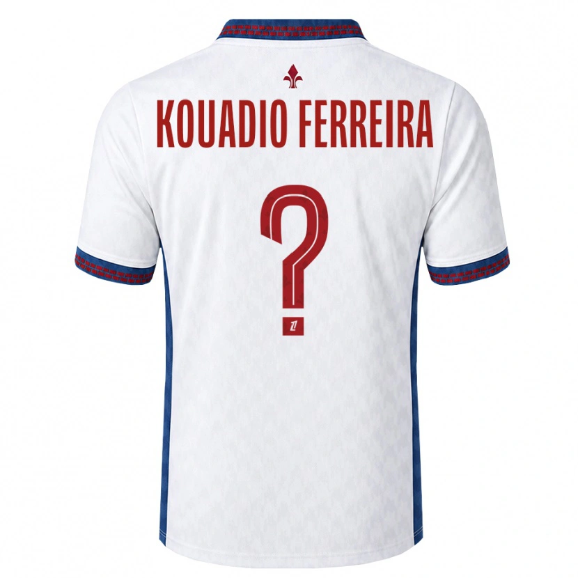 Danxen Homem Camisola Wilfrid Kouadio Ferreira #0 Vermelho Branco Azul Alternativa 2026/27 Camisa