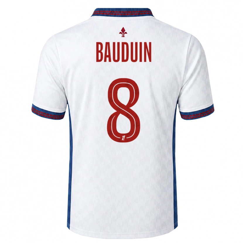 Danxen Homem Camisola Justine Bauduin #8 Vermelho Branco Azul Alternativa 2026/27 Camisa
