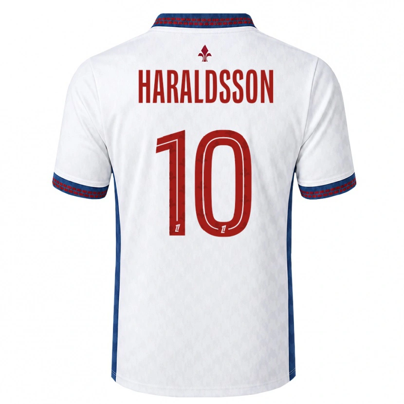Danxen Homem Camisola Hákon Arnar Haraldsson #10 Vermelho Branco Azul Alternativa 2026/27 Camisa