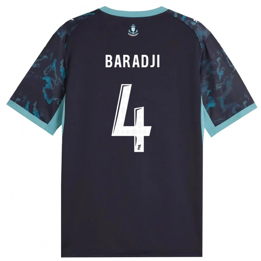 Danxen Homem Camisola Mohamed Baradji #4 Turquesa Pálida Branco Preto Alternativa 2026/27 Camisa