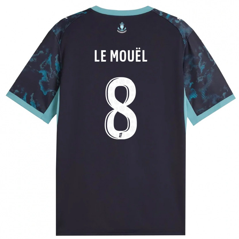 Danxen Homem Camisola Margaux Le Mouël #8 Turquesa Pálida Branco Preto Alternativa 2026/27 Camisa
