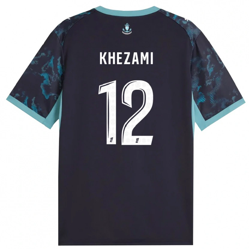 Danxen Homem Camisola Roselène Khezami #12 Turquesa Pálida Branco Preto Alternativa 2026/27 Camisa