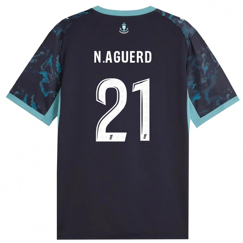 Danxen Homem Camisola Nayef Aguerd #21 Turquesa Pálida Branco Preto Alternativa 2026/27 Camisa