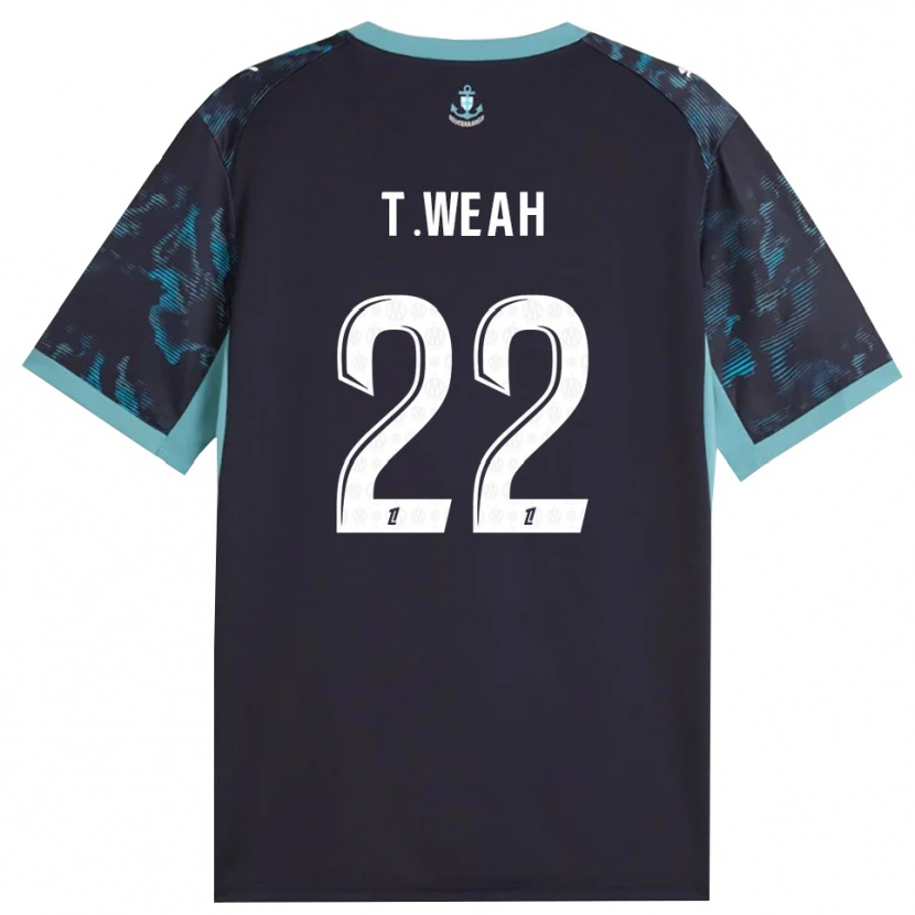 Danxen Homem Camisola Timothy Weah #22 Turquesa Pálida Branco Preto Alternativa 2026/27 Camisa
