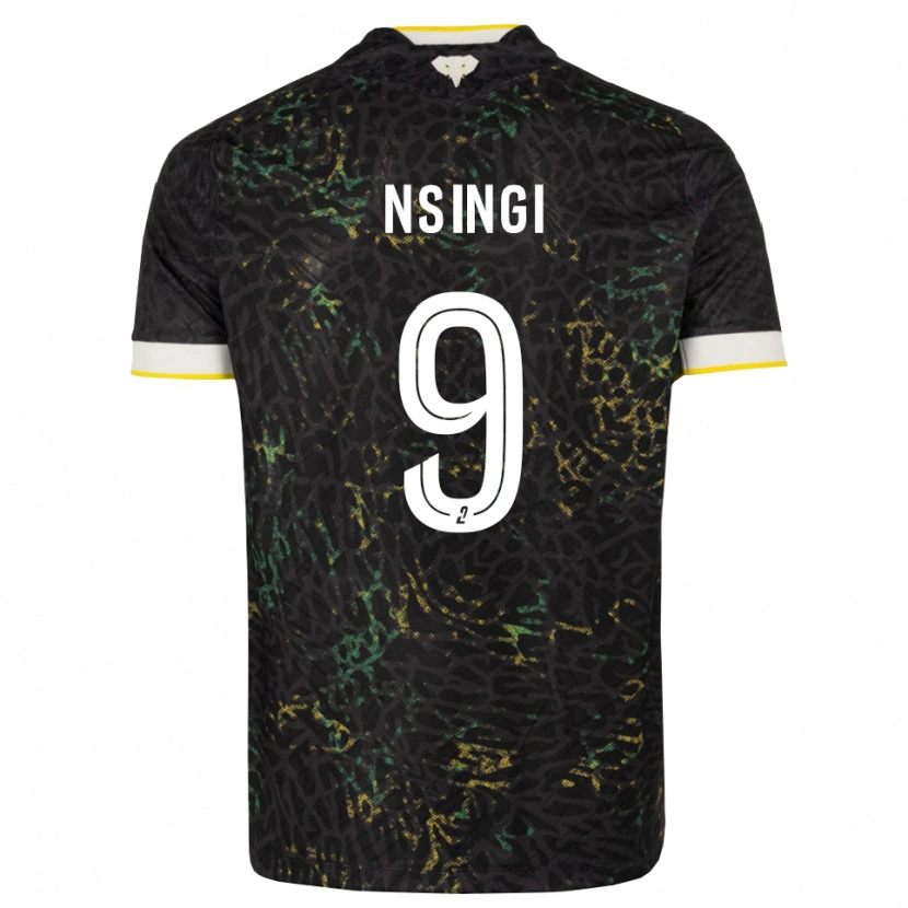 Danxen Homem Camisola Plamedi Nsingi #9 Preto Branco Amarelo Alternativa 2026/27 Camisa