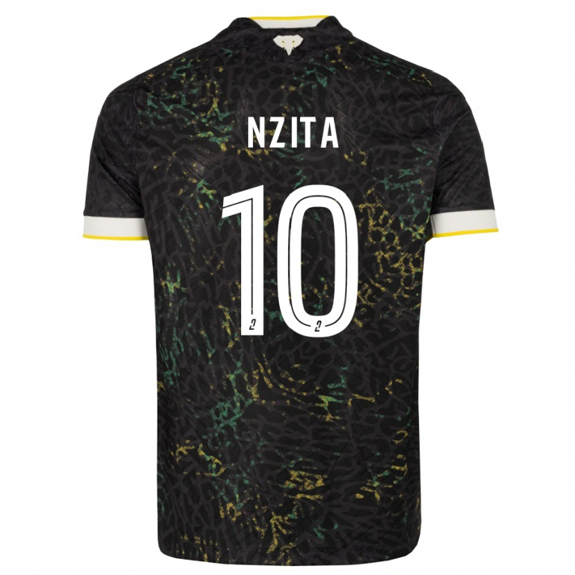 Danxen Homem Camisola Brayan Nzita #10 Preto Branco Amarelo Alternativa 2026/27 Camisa