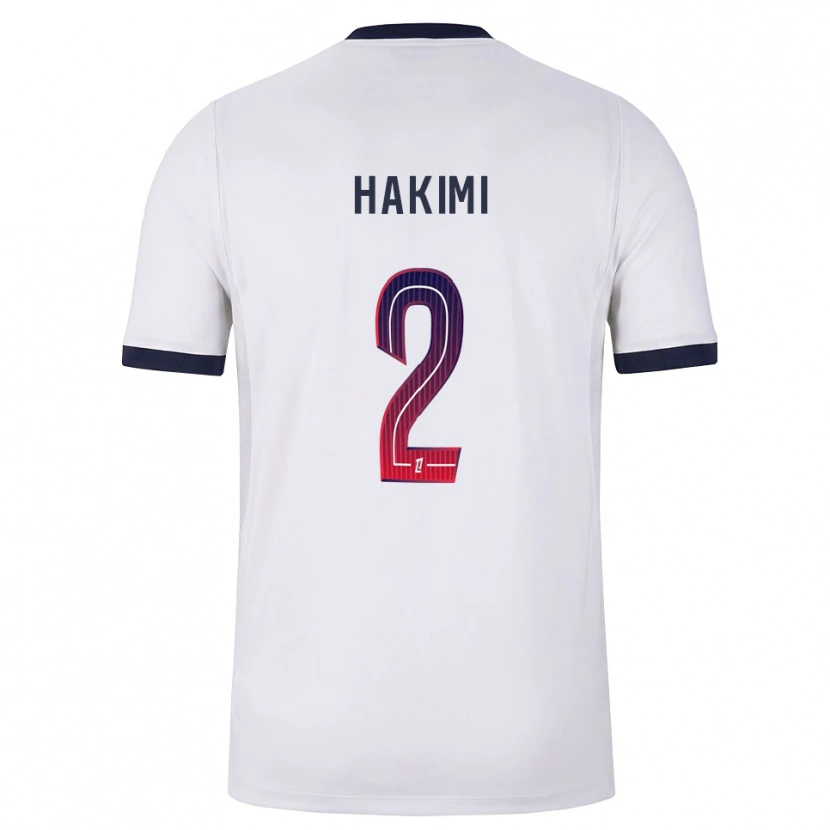 Danxen Homem Camisola Achraf Hakimi #2 Branco Preto Vermelho Alternativa 2026/27 Camisa