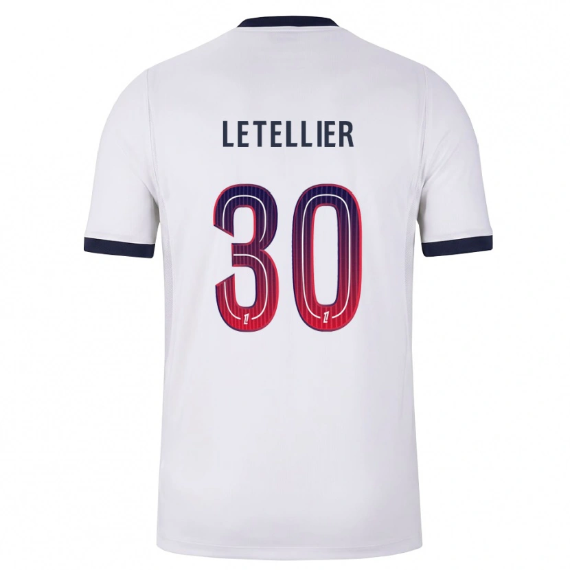 Danxen Homem Camisola Alexandre Letellier #30 Branco Preto Vermelho Alternativa 2026/27 Camisa