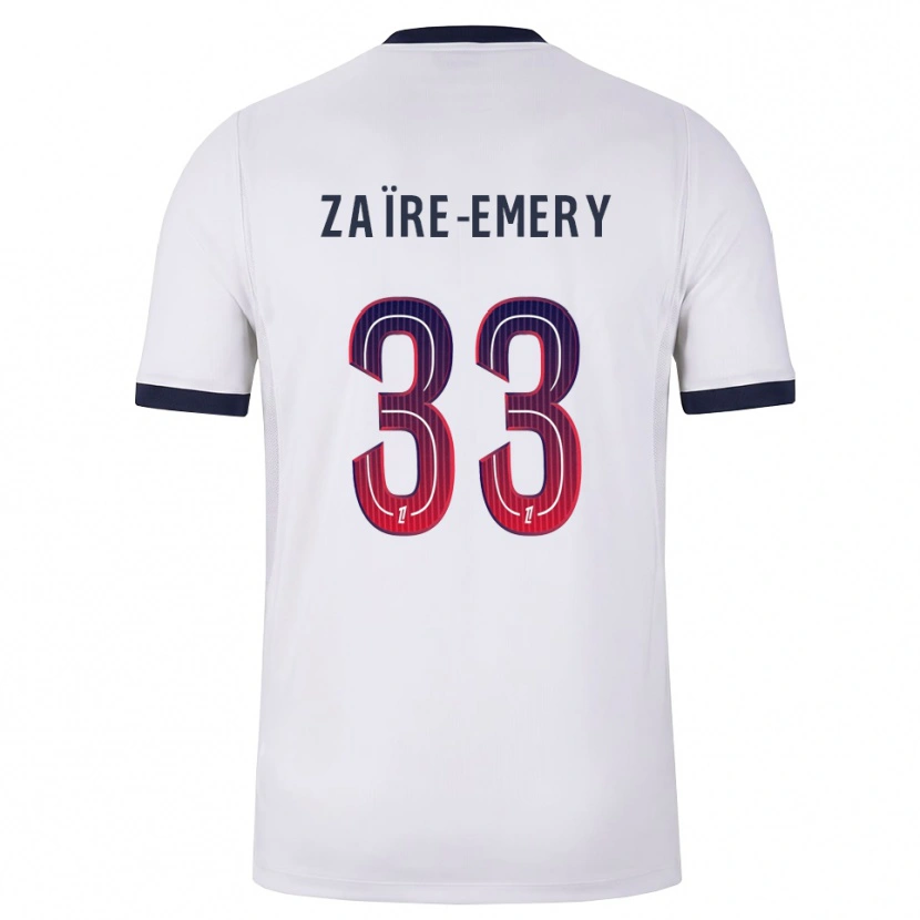 Danxen Homem Camisola Warren Zaïre-Emery #33 Branco Preto Vermelho Alternativa 2026/27 Camisa