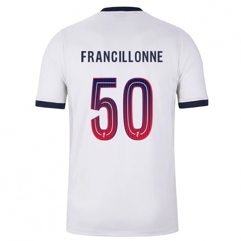 Danxen Homem Camisola Bryan Francillonne #50 Branco Preto Vermelho Alternativa 2026/27 Camisa