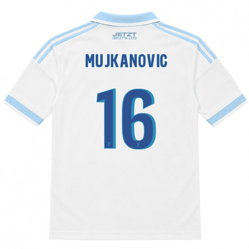 Danxen Homem Camisola Edin Mujkanovic #16 Azul Céu Claro Branco Vermelho Alternativa 2026/27 Camisa
