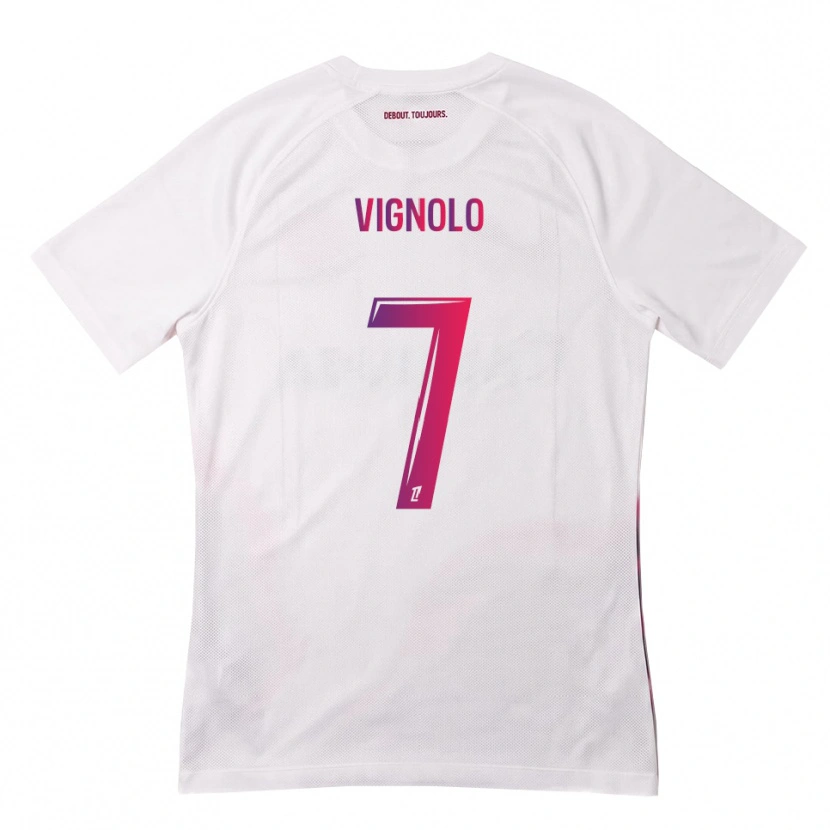 Danxen Homem Camisola Julián Vignolo #7 Branco Rosa Roxo Alternativa 2026/27 Camisa