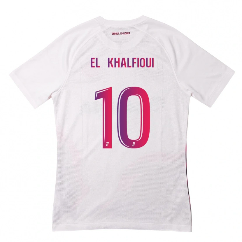 Danxen Homem Camisola Zakari El Khalfioui #10 Branco Rosa Roxo Alternativa 2026/27 Camisa
