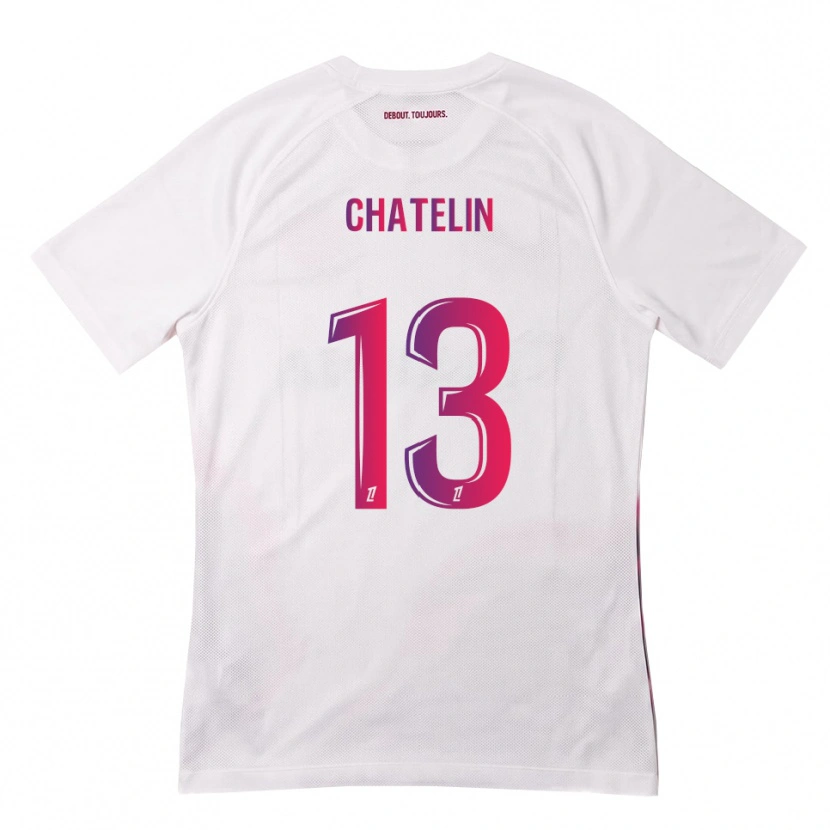Danxen Homem Camisola Delphin Chatelin #13 Branco Rosa Roxo Alternativa 2026/27 Camisa