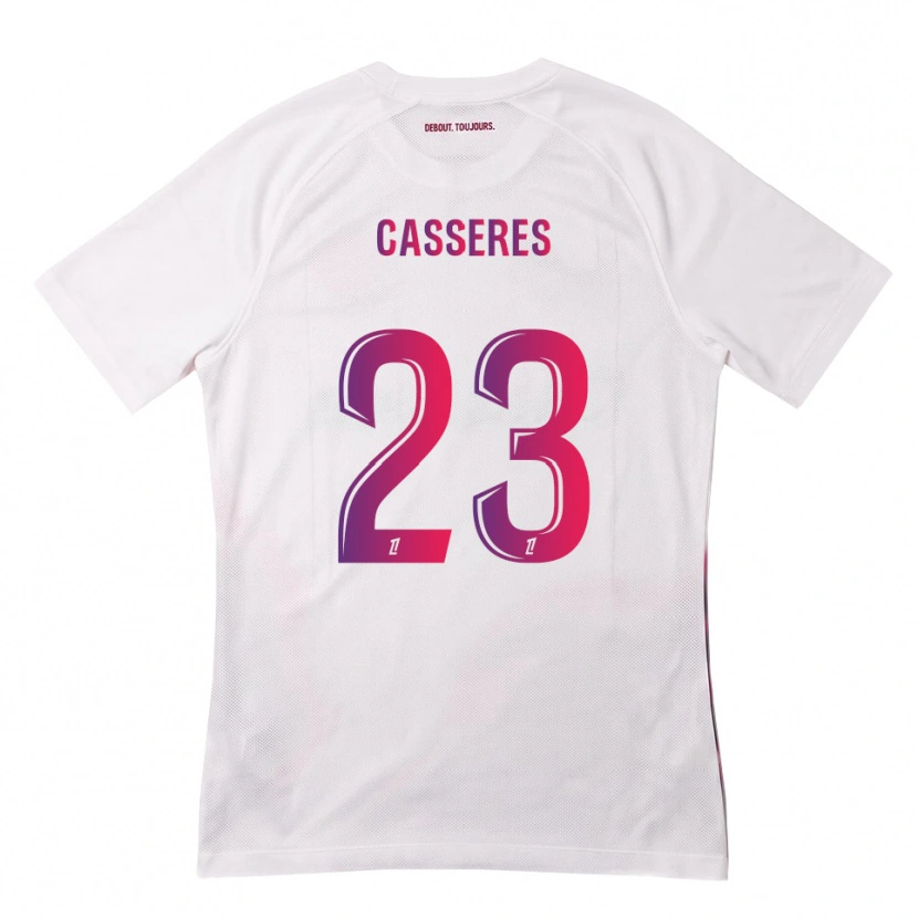 Danxen Homem Camisola Cristian Cásseres Jr. #23 Branco Rosa Roxo Alternativa 2026/27 Camisa